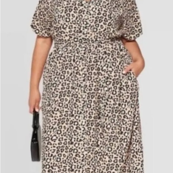 Ava & Viv Leopard Print Button Down Dress - Picture 4 of 4